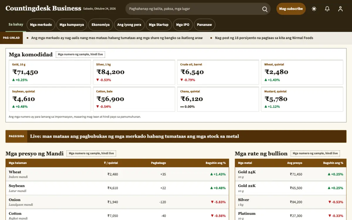 Countingdesk — template ng website na Balitang Negosyo, tanaw sa desktop