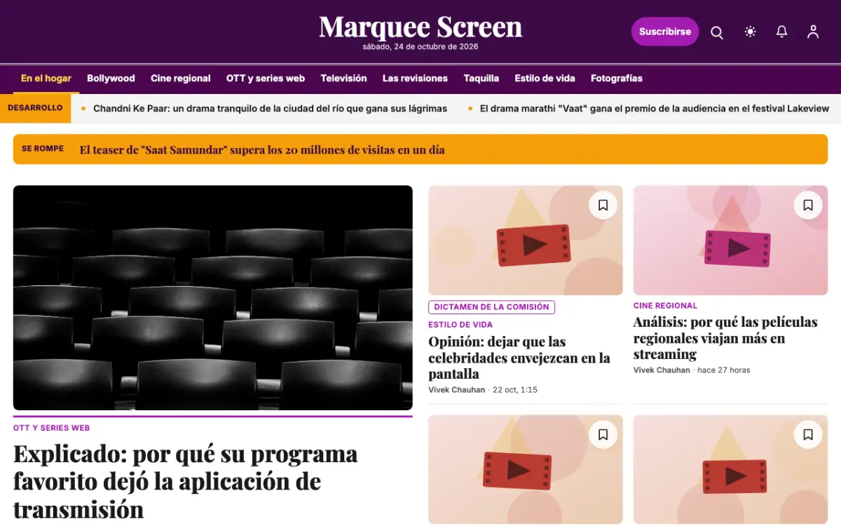 Footlight — plantilla de sitio web de Noticias de Entretenimiento, vista de escritorio