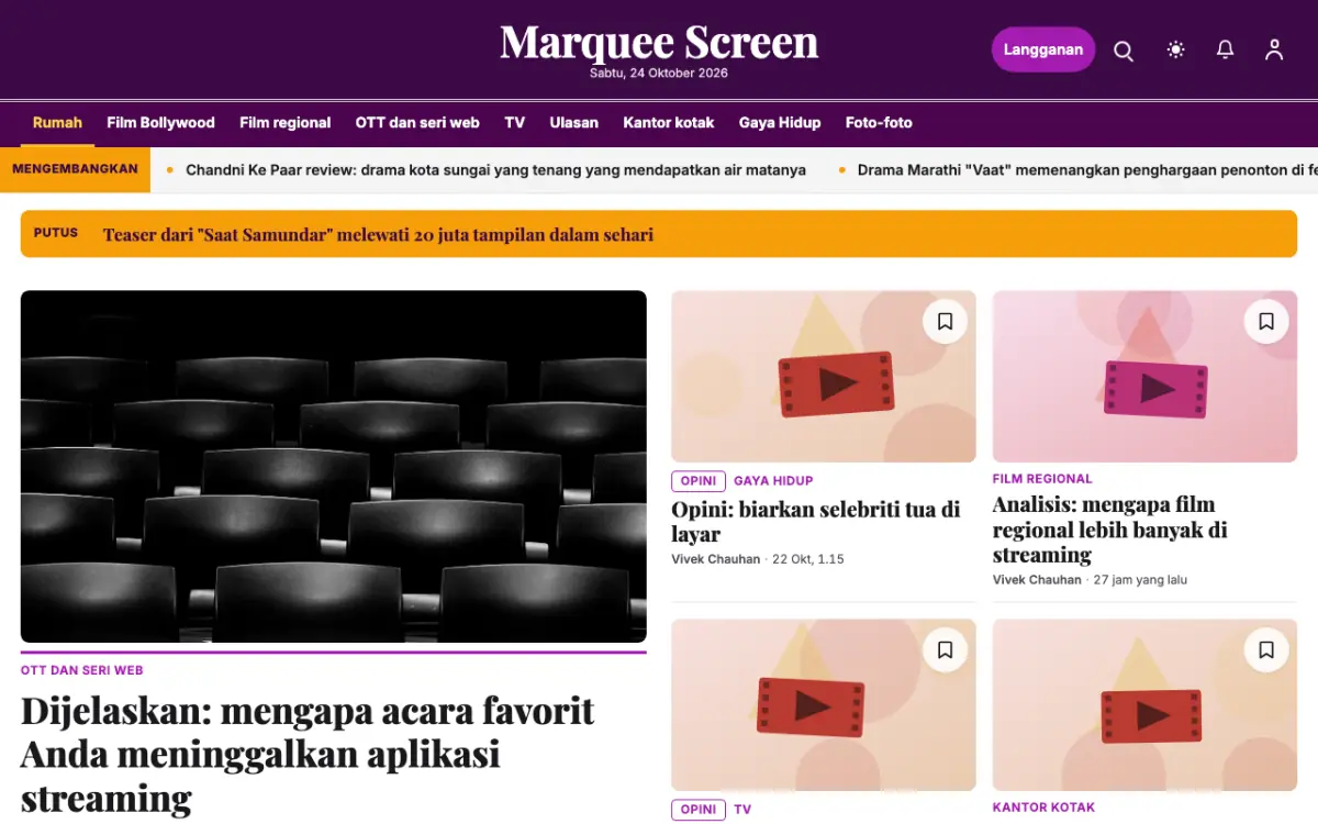 Footlight — template situs Berita Hiburan, tampilan desktop