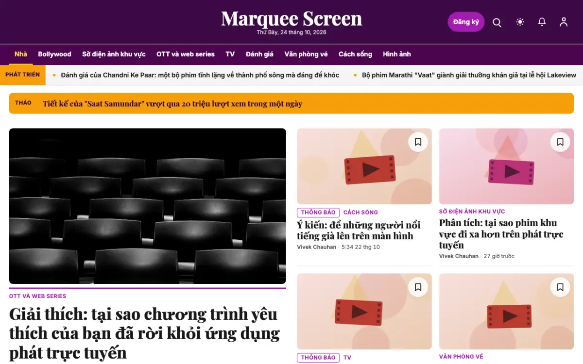 Footlight — mẫu website Tin Giải trí, giao diện máy tính