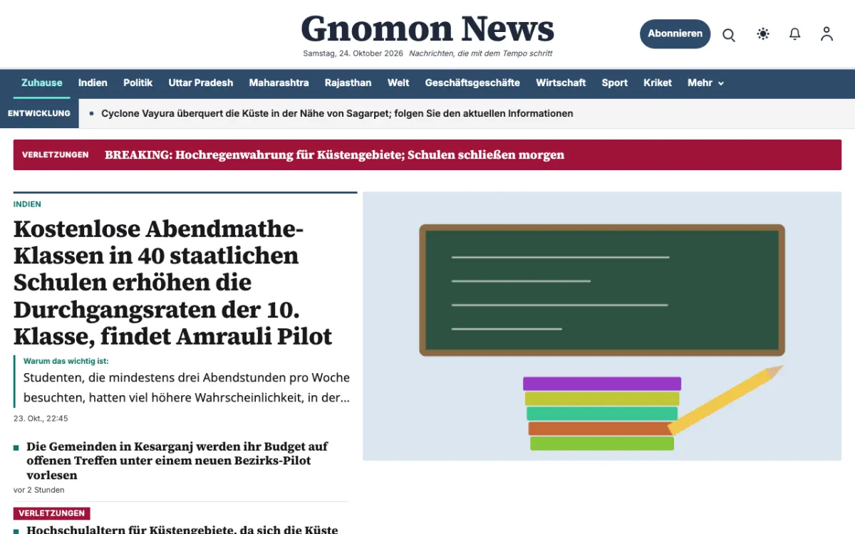 Gnomon – Website-Vorlage für Allgemein-News, Desktop-Ansicht