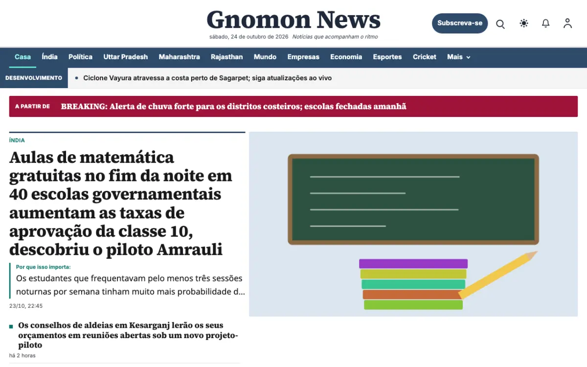 Gnomon — modelo de site de Notícias de Gerais, vista em computador