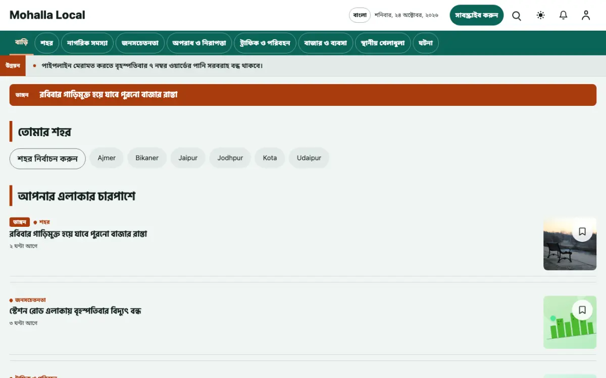 Lanewatch — স্থানীয় সংবাদ ওয়েবসাইট টেমপ্লেট, ডেস্কটপ ভিউ