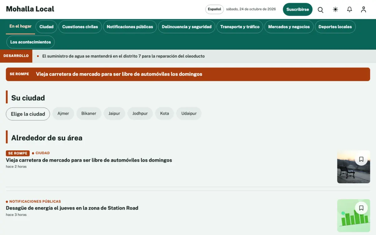 Lanewatch — plantilla de sitio web de Noticias de Local, vista de escritorio