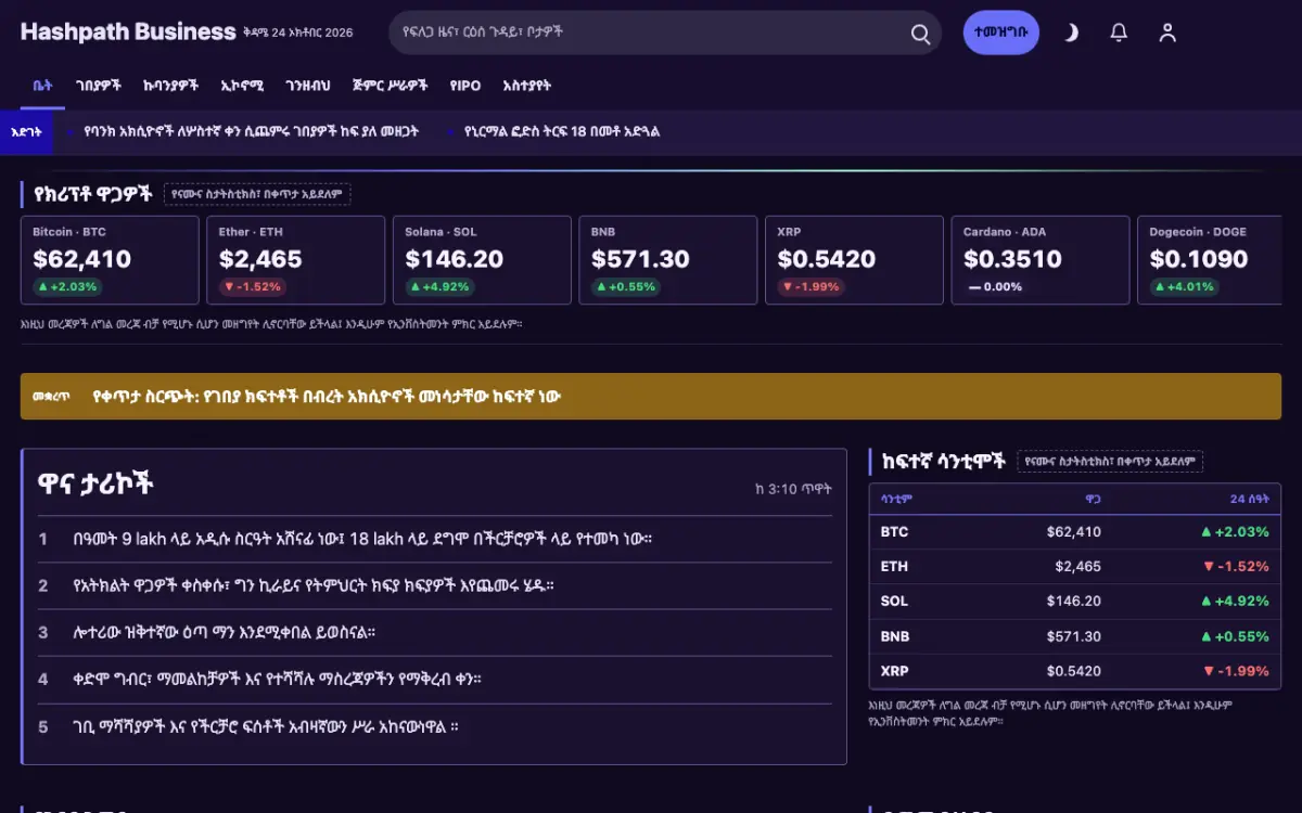 Hashpath — ንግድ ዜና ድረ ገጽ ንድፍ፣ የኮምፒውተር እይታ