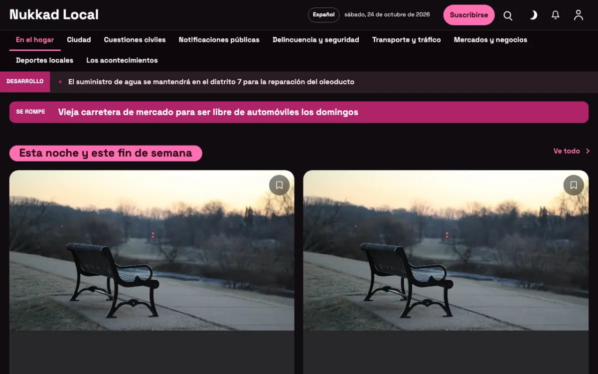 Kerbside — plantilla de sitio web de Noticias de Local, vista de escritorio