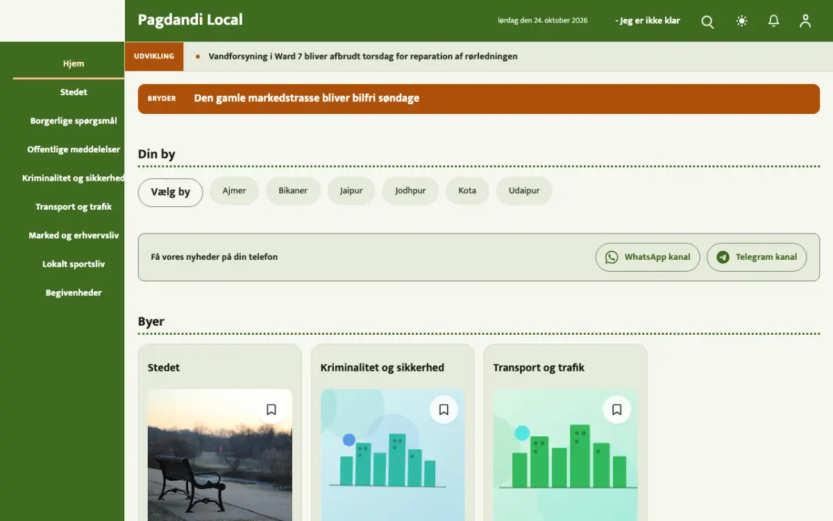 Trailpost – hjemmesideskabelon til Lokalt News, skrivebordsvisning