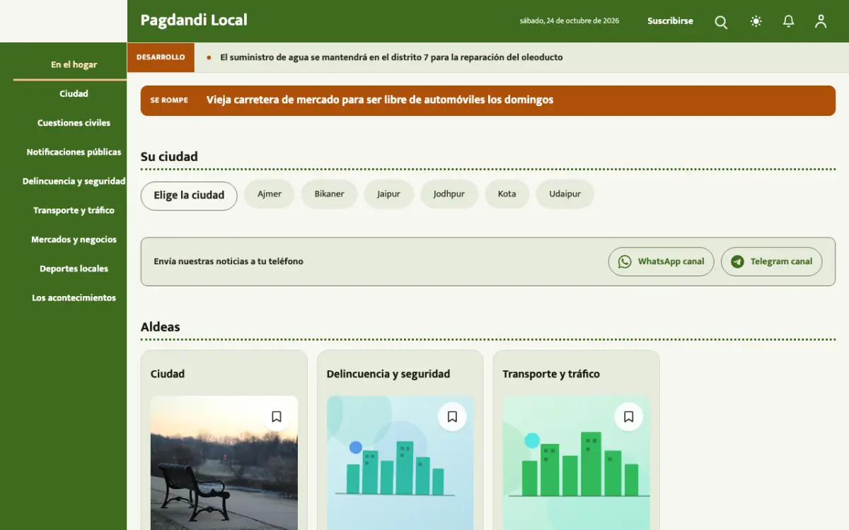 Trailpost — plantilla de sitio web de Noticias de Local, vista de escritorio