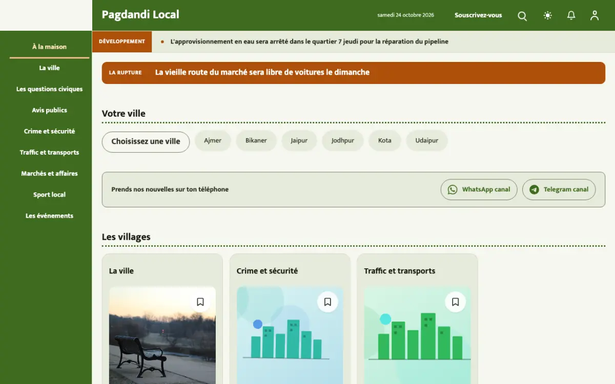 Trailpost — modèle de site web Actualités Local, vue sur ordinateur