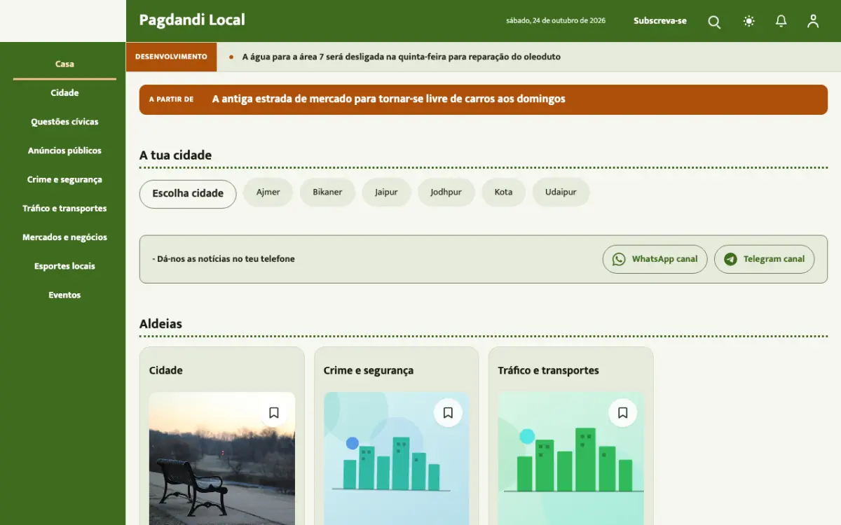 Trailpost — modelo de site de Notícias de Local, vista em computador