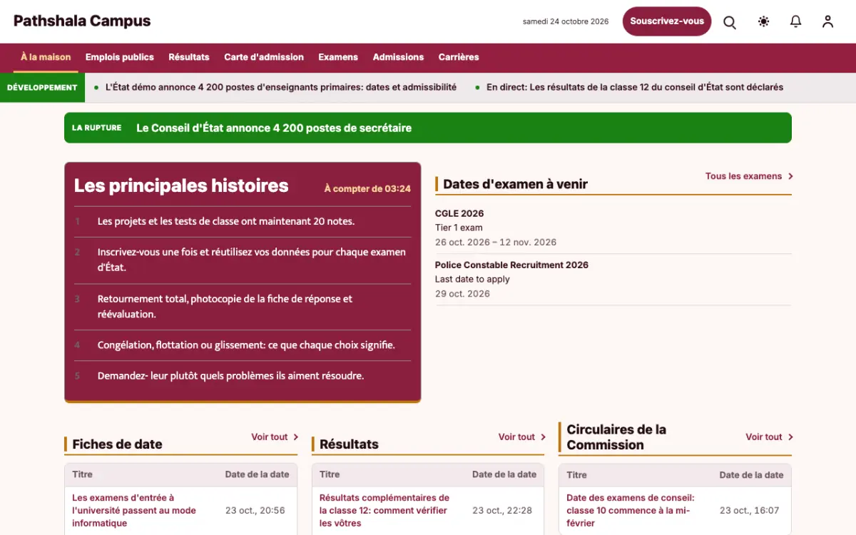Lessonvale — modèle de site web Actualités Éducation, vue sur ordinateur