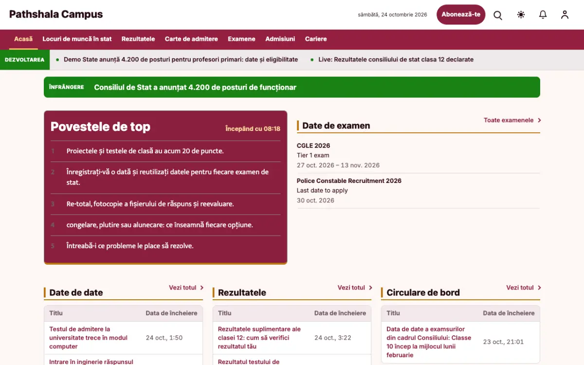 Lessonvale – șablon de site pentru Știri Educație, vedere pe desktop
