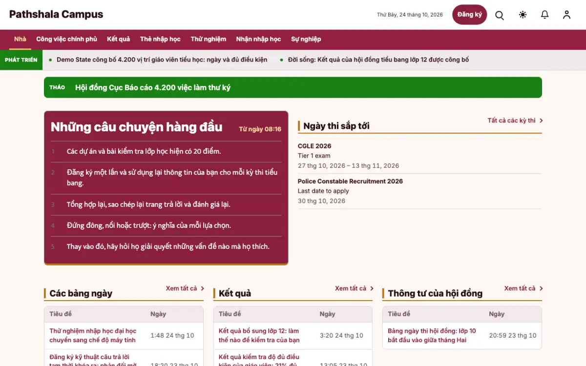 Lessonvale — mẫu website Tin Giáo dục, giao diện máy tính