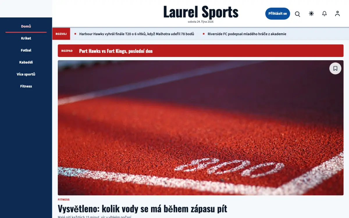 Laurel — šablona webu v kategorii Sport: zprávy, zobrazení na počítači