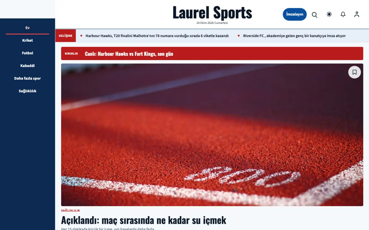 Laurel — Spor Haberleri web sitesi şablonu, masaüstü görünümü