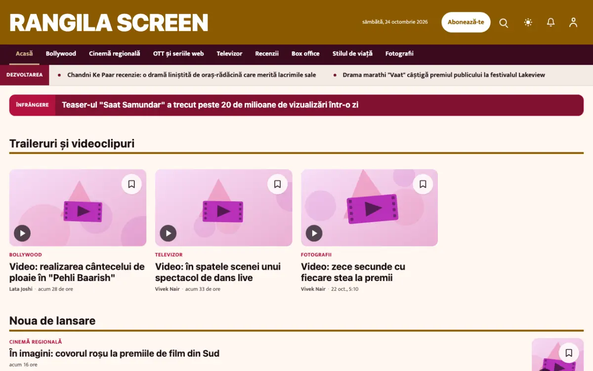 Colorcue – șablon de site pentru Știri Divertisment, vedere pe desktop