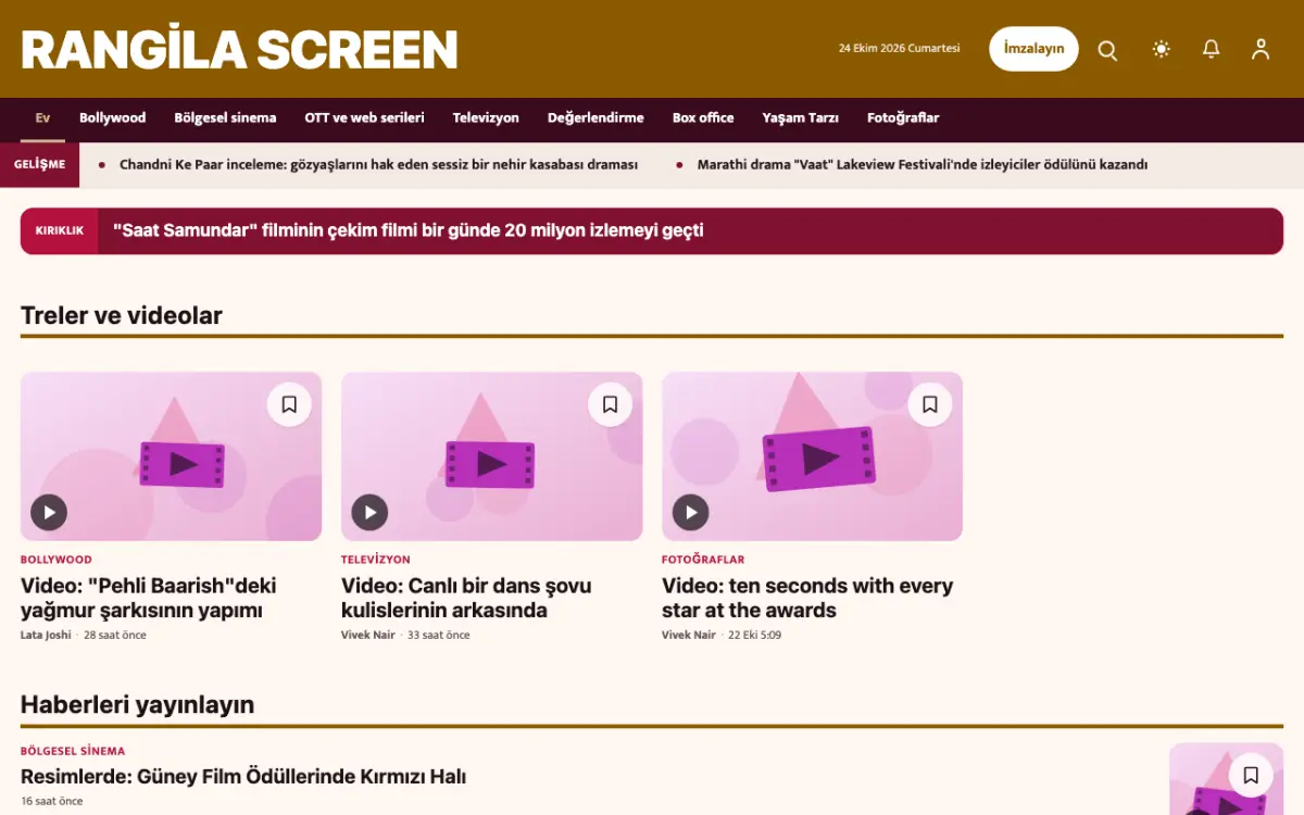 Colorcue — Eğlence Haberleri web sitesi şablonu, masaüstü görünümü