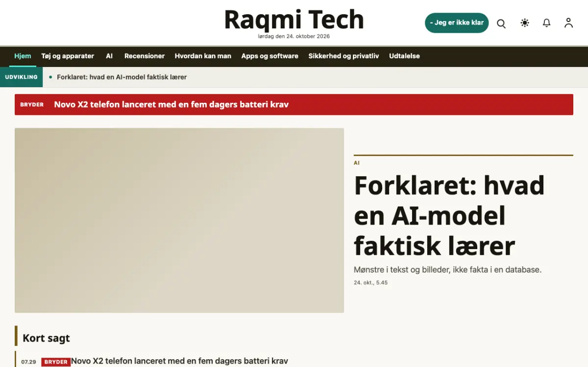 Pixelwell – hjemmesideskabelon til Teknologi News, skrivebordsvisning