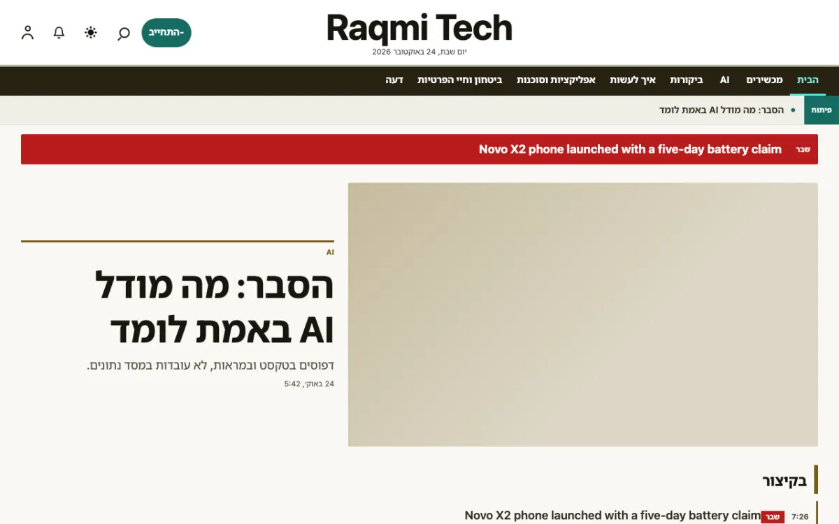 Pixelwell — תבנית אתר חדשות טכנולוגיה, תצוגת מחשב