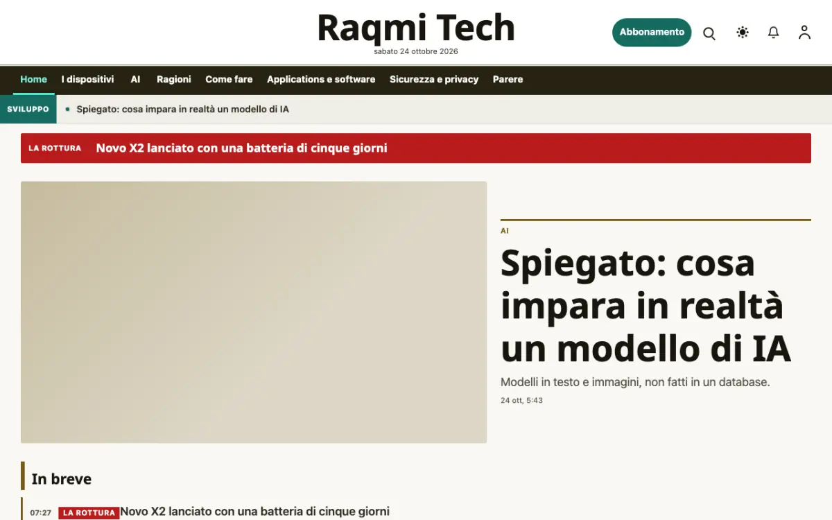 Pixelwell – template di sito per News Tecnologia, vista desktop