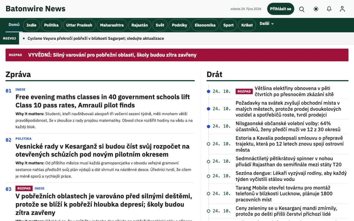 Batonwire — šablona webu v kategorii Všeobecné: zprávy, zobrazení na počítači