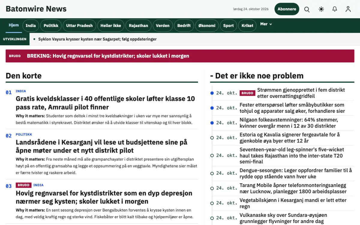 Batonwire – nettstedmal for Generelt News, skrivebordsvisning