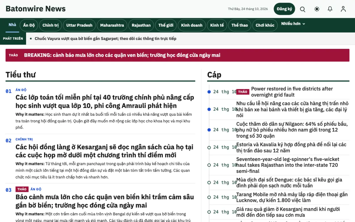 Batonwire — mẫu website Tin Tổng hợp, giao diện máy tính