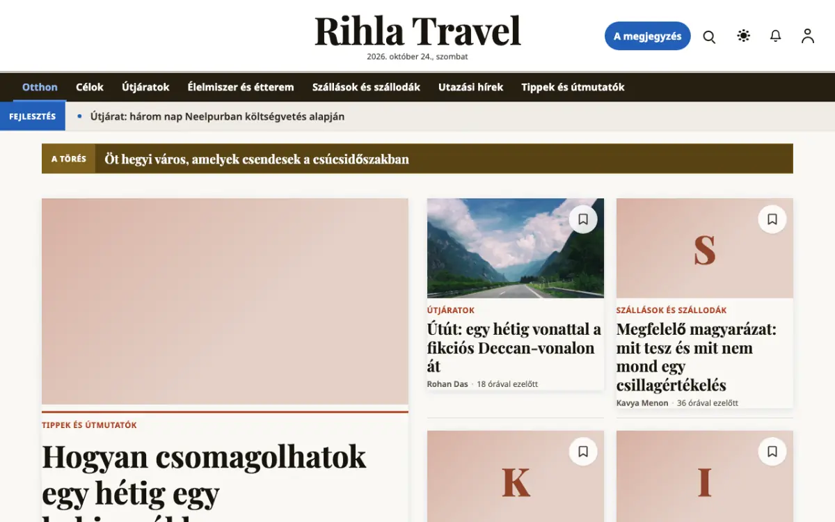 Voyagewire — Utazás: hírek weboldalsablon, asztali nézet