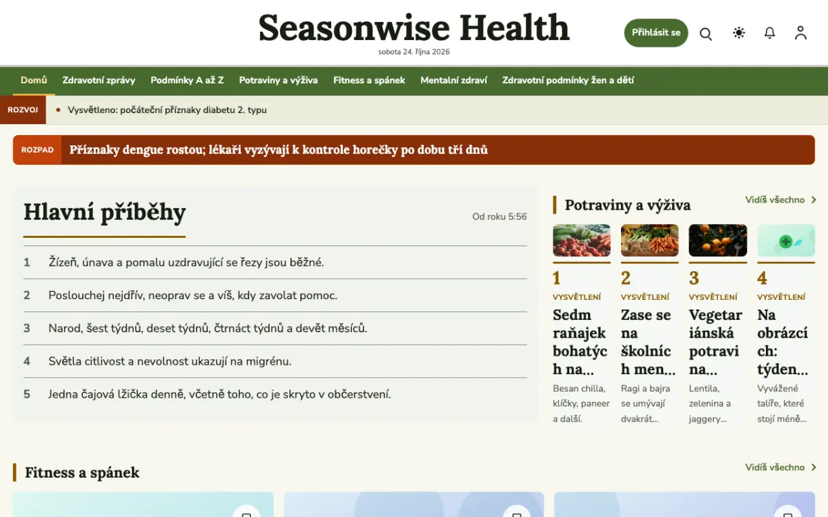 Seasonwise — šablona webu v kategorii Zdraví: zprávy, zobrazení na počítači