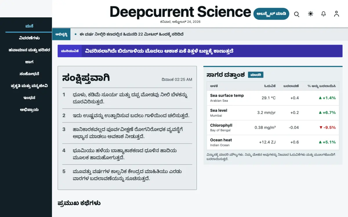 Deepcurrent — ವಿಜ್ಞಾನ ಸುದ್ದಿ ವೆಬ್ಸೈಟ್ ಟೆಂಪ್ಲೇಟ್, ಡೆಸ್ಕ್‌ಟಾಪ್ ನೋಟ