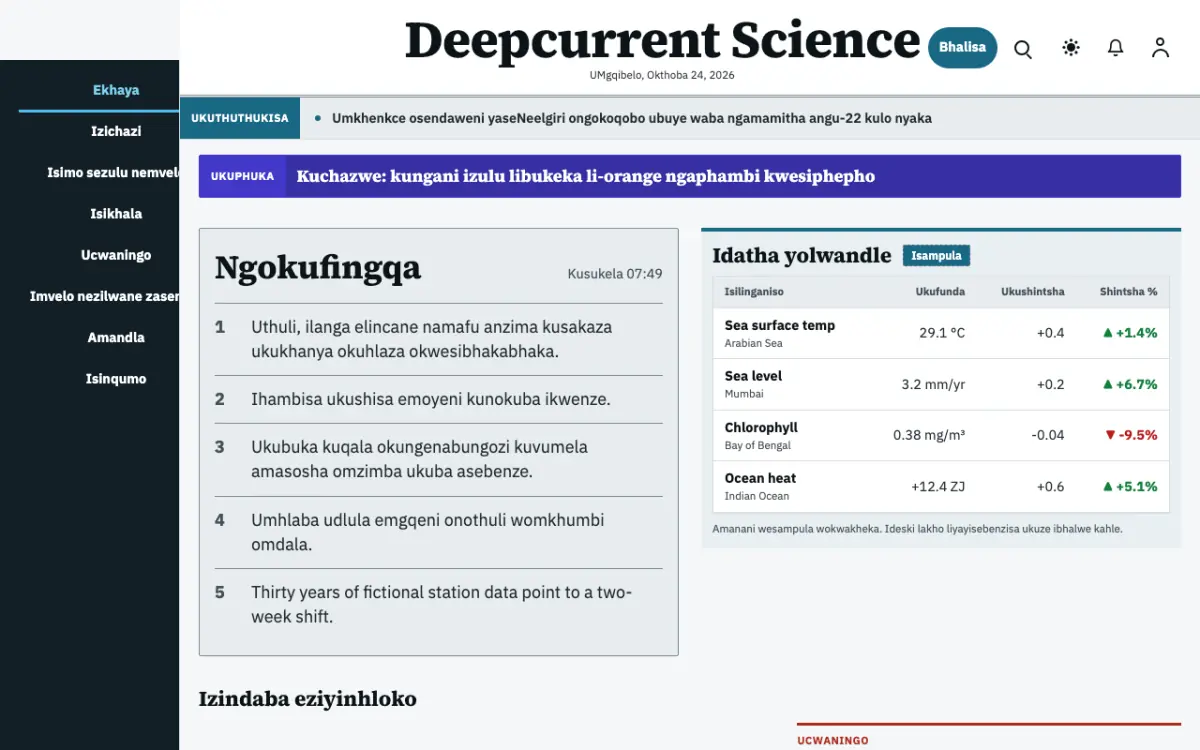 Deepcurrent — ithempulethi yewebhusayithi ye-Izindaba ze-Zesayensi, ukubuka kwekhompyutha