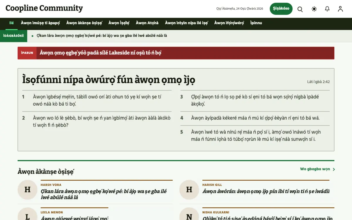 Coopline — àwòṣe ojú òpó Ìròyìn Àwùjọ, ìrísí kọ̀ǹpútà