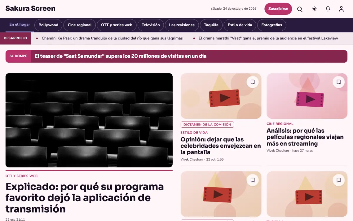 Cherryreel — plantilla de sitio web de Noticias de Entretenimiento, vista de escritorio