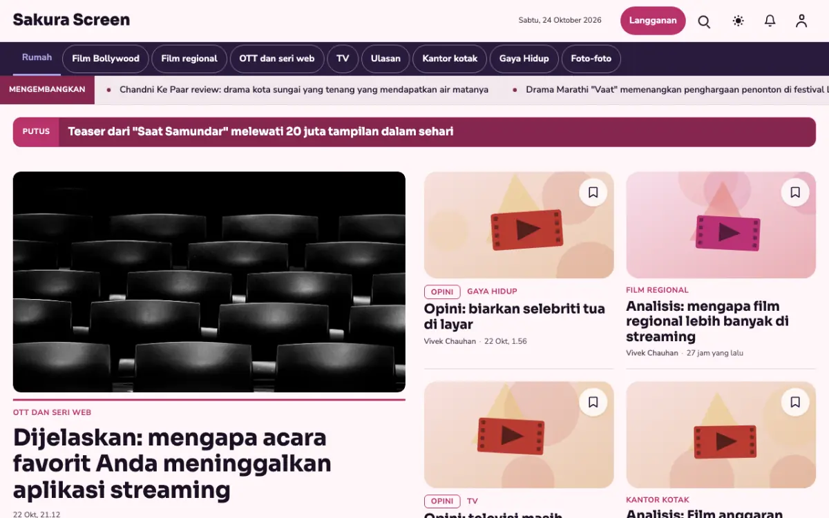 Cherryreel — template situs Berita Hiburan, tampilan desktop