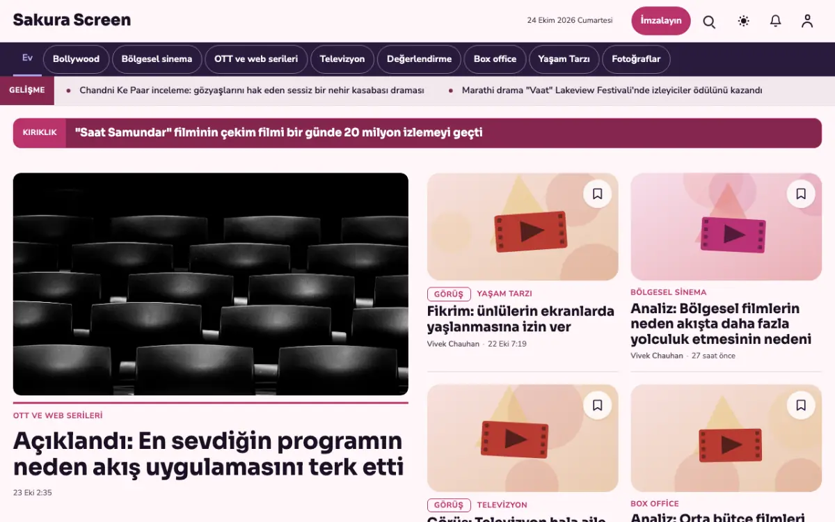 Cherryreel — Eğlence Haberleri web sitesi şablonu, masaüstü görünümü