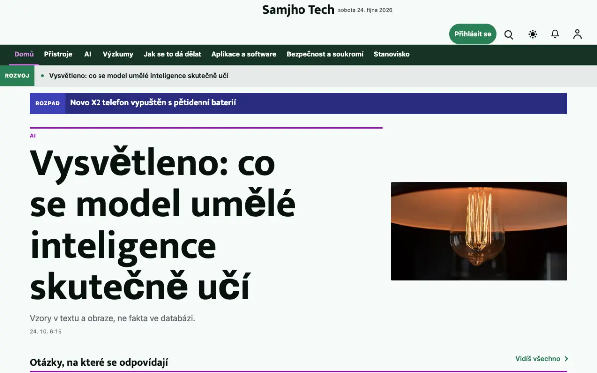 Plainbyte — šablona webu v kategorii Technologie: zprávy, zobrazení na počítači