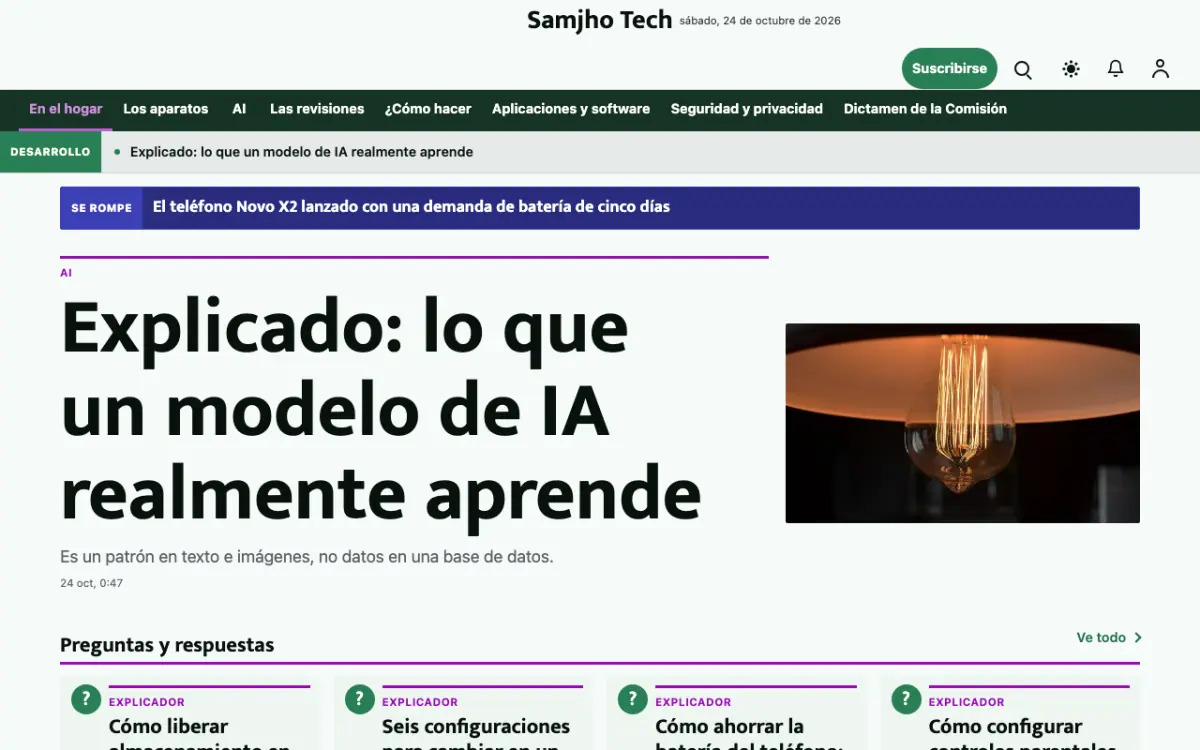 Plainbyte — plantilla de sitio web de Noticias de Tecnología, vista de escritorio