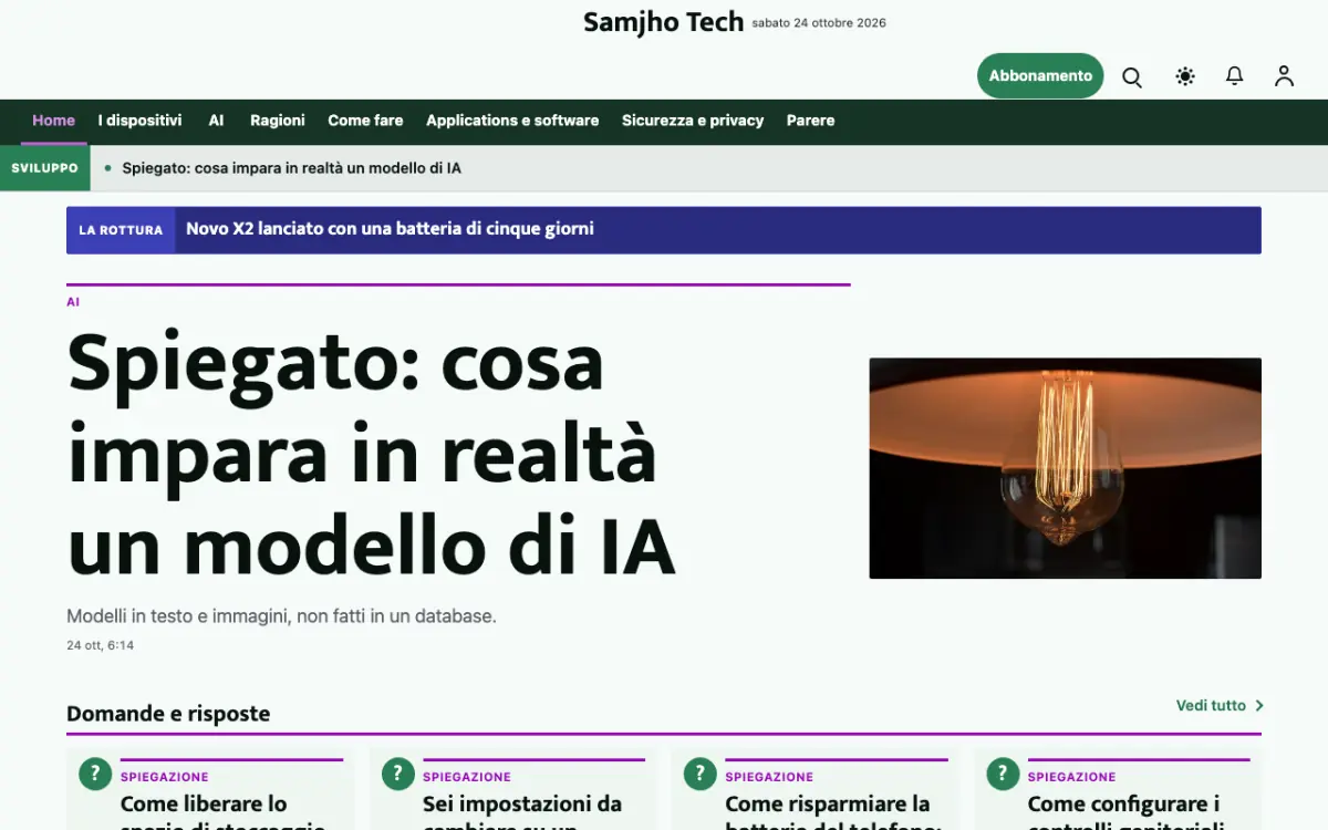 Plainbyte – template di sito per News Tecnologia, vista desktop