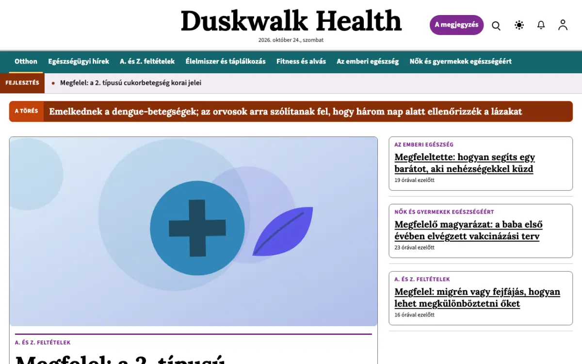 Duskwalk — Egészség: hírek weboldalsablon, asztali nézet