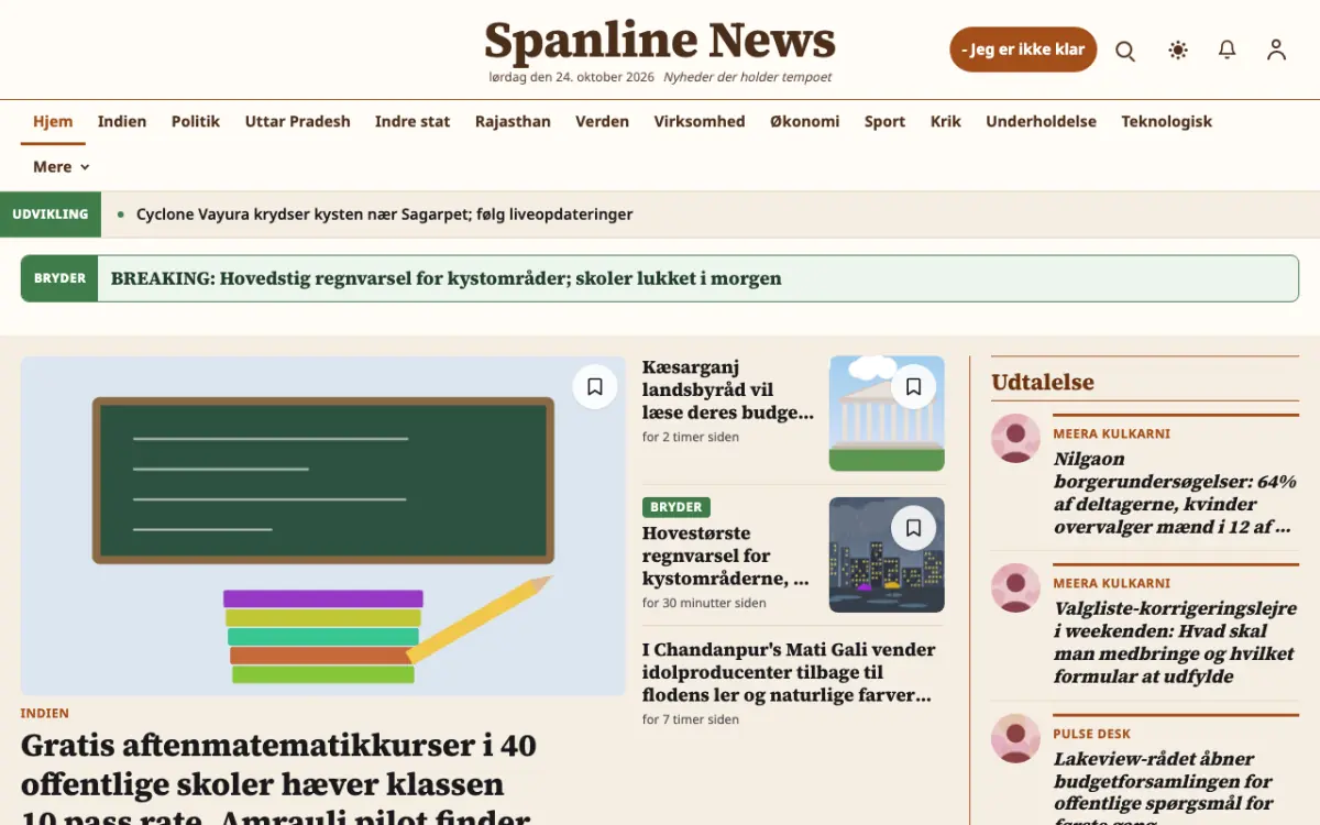 Spanline – hjemmesideskabelon til Generelt News, skrivebordsvisning