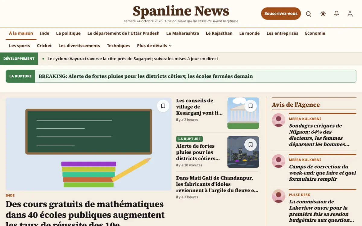 Spanline — modèle de site web Actualités Générales, vue sur ordinateur