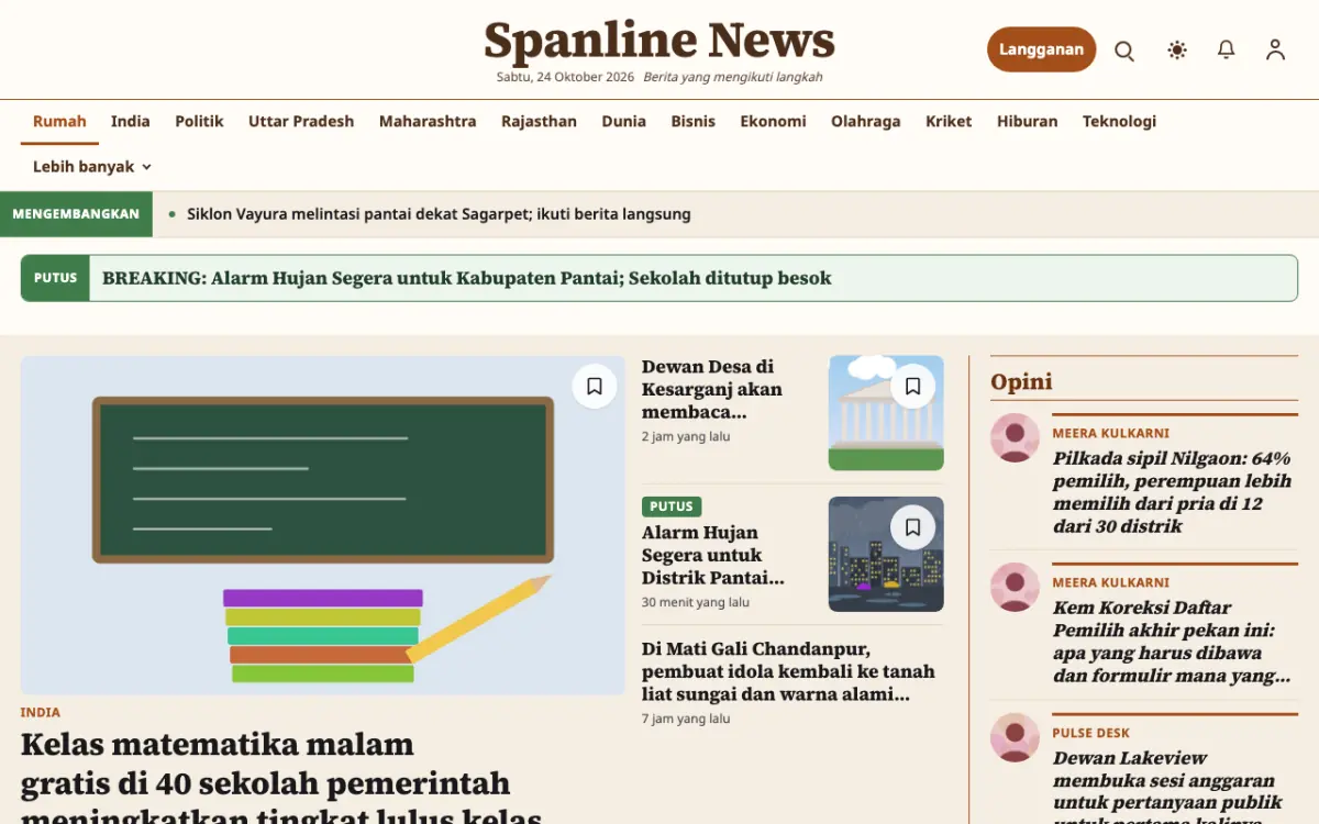 Spanline — template situs Berita Umum, tampilan desktop