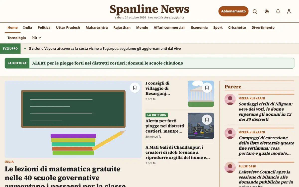 Spanline – template di sito per News Generali, vista desktop
