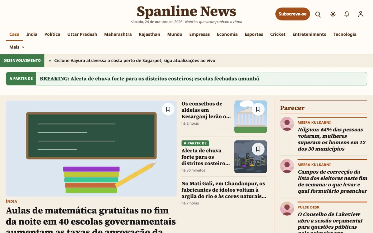 Spanline — modelo de site de Notícias de Gerais, vista em computador