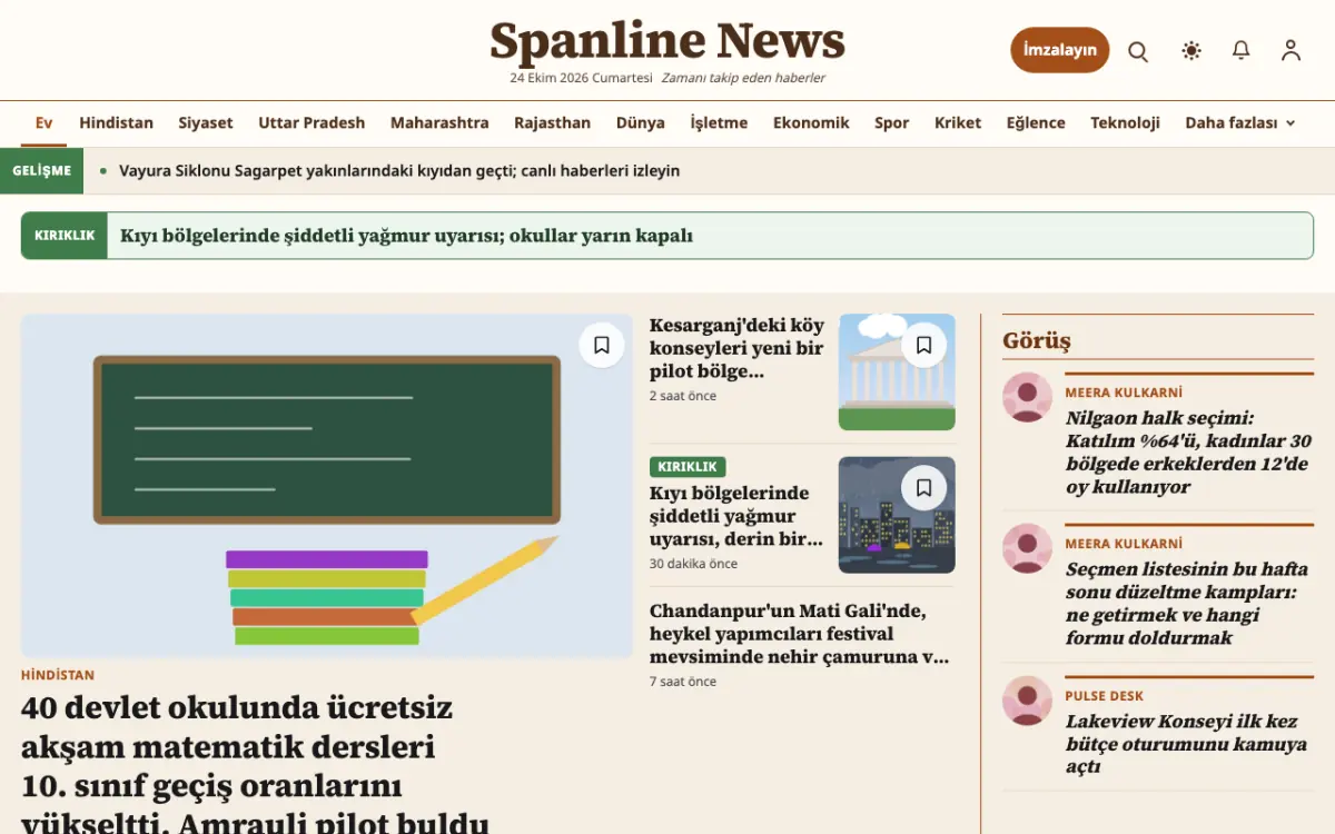 Spanline — Genel Haberleri web sitesi şablonu, masaüstü görünümü