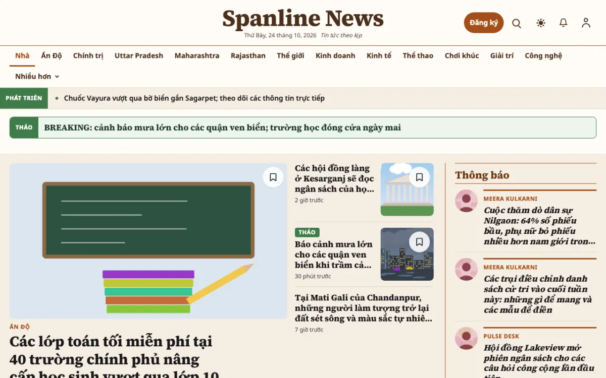 Spanline — mẫu website Tin Tổng hợp, giao diện máy tính
