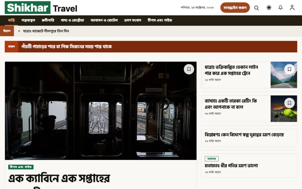 Summitwire — ভ্রমণ সংবাদ ওয়েবসাইট টেমপ্লেট, ডেস্কটপ ভিউ