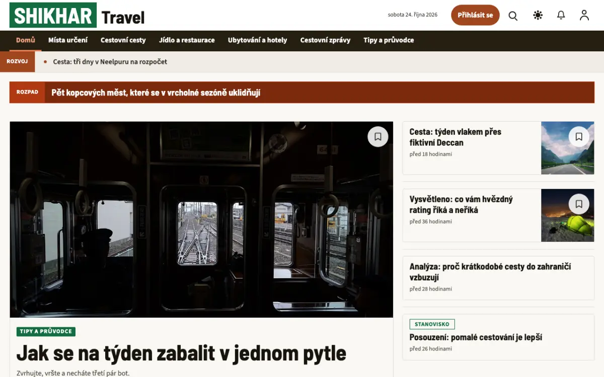 Summitwire — šablona webu v kategorii Cestování: zprávy, zobrazení na počítači