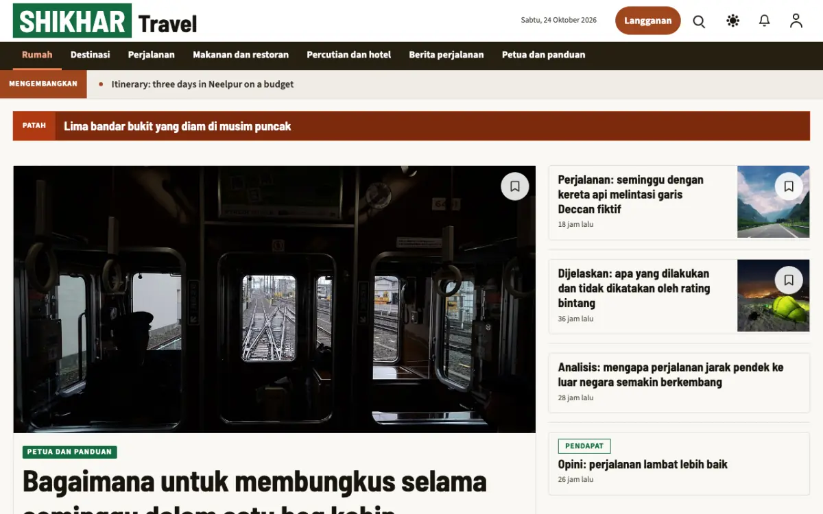 Summitwire — templat laman web Berita Pelancongan, paparan desktop
