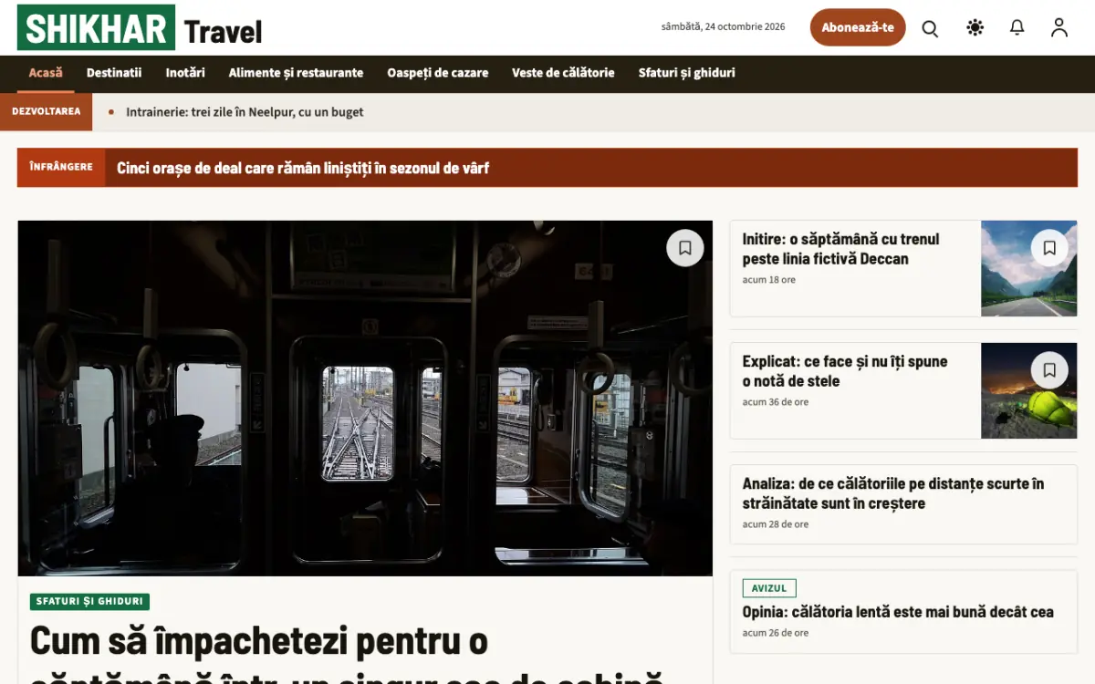 Summitwire – șablon de site pentru Știri Călătorii, vedere pe desktop